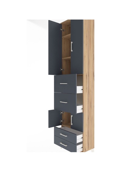 Arges Dolap 4 Raflı 4 Çekmeceli 4 Kapaklı 60x30x243 Çam-antrasit Çam Arges Dolap 4 Raflı 4 Çekmeceli 4 Kapaklı 60x30x243 Çam-antrasit Çam