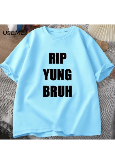 Flood Of Style Rıp Yung Bruh T Shirt Lil Tracy Meme Peep T-shirt Komik Yaz Pamuk Tshirt Tees Boy T-shirt Yun Mavi