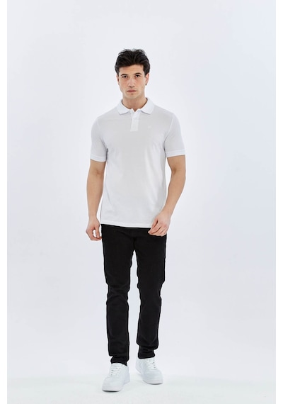 Süvari Slim Beyaz Erkek Polo Yaka T-shirt Ts1014000474