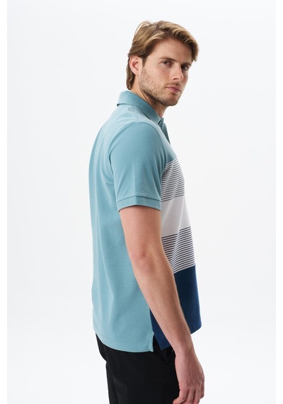AR-MA Arma Erkek Regular Fit Çok Renkli % 100 Pamuk Pike Polo Yaka Tişört Y29374355002 Mavi-m24 Mavi