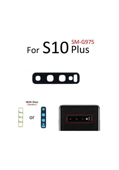 Tkgz Samsung Uyumlu Galaxy S10 Plus Arka Kamera Camı Lens Yapışkanlı
