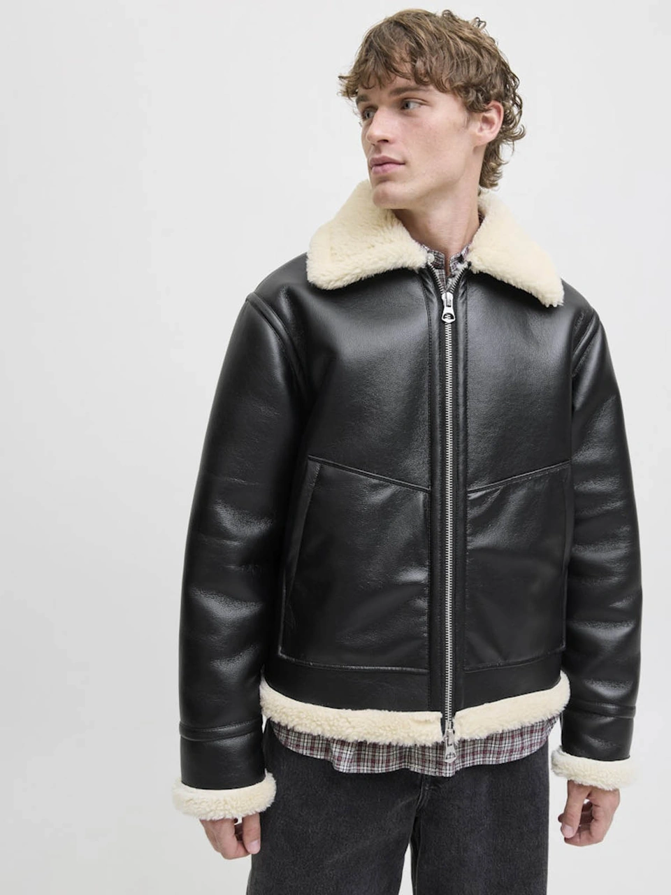Jack & Jones Jorliverpool Aviator Siyah Erkek Ceket 12282948 Siyah