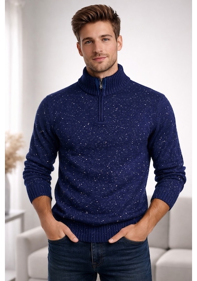 Cool Tarz Erkek Nope Lacivert Yarım Fermuarlı Dik Yaka Triko Kazak Slim Fit Açık Lacivert Açık Lacivert Cool Tarz Erkek Nope Lacivert Yarım Fermuarlı Dik Yaka Triko Kazak Slim Fit Açık Lacivert Açık Lacivert