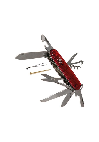 Victorinox Kamp Çakı 1.3713.T Huntsman 15 Fonk Şeffaf Kırmızı İsviçre Kırmızı