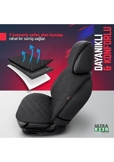 Otom Active Pro Series Koruyucu Oto Koltuk Minderi Siyah