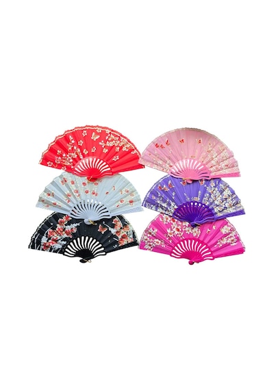 Plastik Kumaş Yelpaze 12 Li Karışık Ob-051 Beyaz