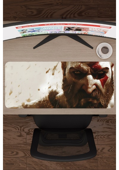 God Of War Kaymaz Dikişli Kauçuk Oyuncu Mousepad V2 - 70x30 Xl Gaming Mouse Pad Fare Altlığı
