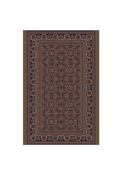 Kartela Halı Afgan Halı Jüt Taban Dokuma Halı Kahverengi - 120 X 180 Cm
