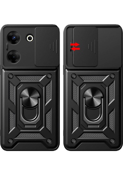 Nourthkiingdom Tecno Camon 20 Pro 4g Kılıf Magnetik Standlı Kamera Korumalı Nrtk Sürgülü Vega Kapak - Mavi Mavi