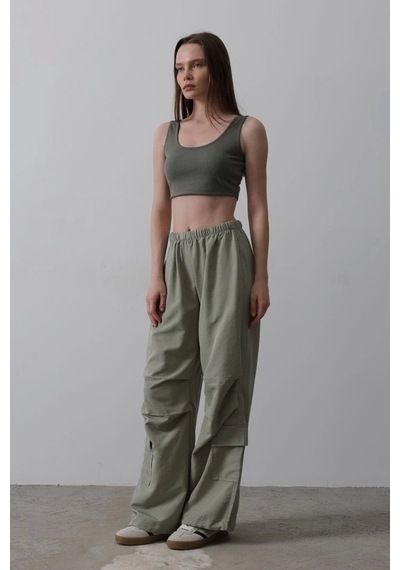 Defymoda Paraşüt Cargo Pantolon - Haki Haki