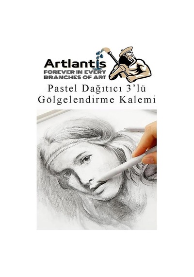 Pastel Dağıtıcı Gölgelendirme Kalemi 3 Lü 1 Paket Kaynaştırma Kalemi Kara Kalem Dağıtıcı Kalem Kağıt Kalem