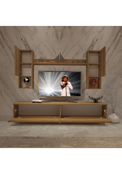 Decoraktiv Eko 5da Mdf Std Krom Ayaklı Tv Ünitesi Tv Sehpası Pera