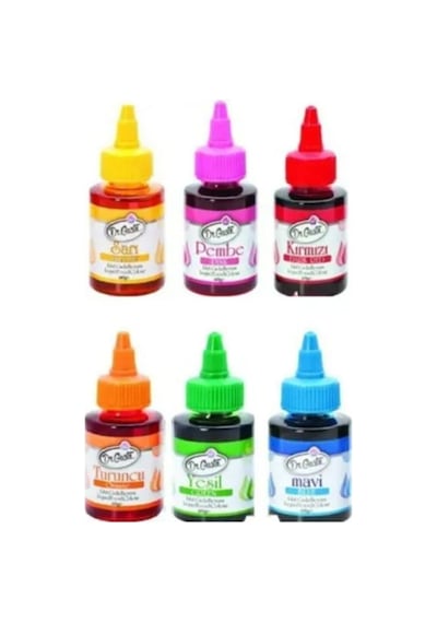 Sıvı Gıda Boyası Sarı Pembe Kırmızı Turuncu Yeşil Mavi 60 Gr