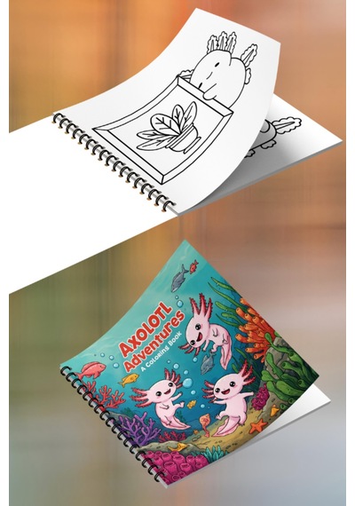 Cozy Axolotls Aksolotlar Bold And Easy 20 X 20 Cm Büyük Boyama Kitabı