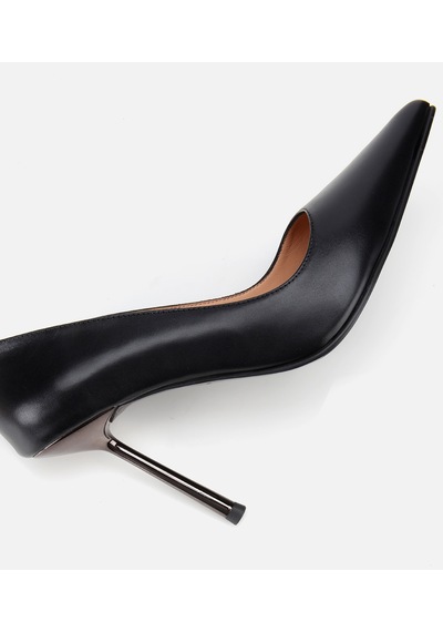Hotiç Kadın Deri Siyah Metal Detaylı Yüksek Topuklu Stiletto 01ayh315230a100 01ayh315230a100 Siyah