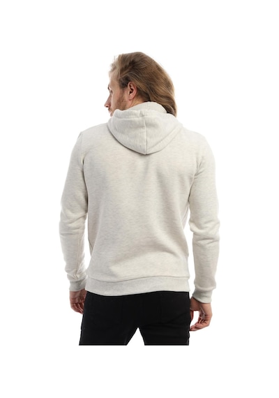 Polostate Erkek Polo State Süzine Nakışlı Kapüşonlu Sweat Kar Melanj