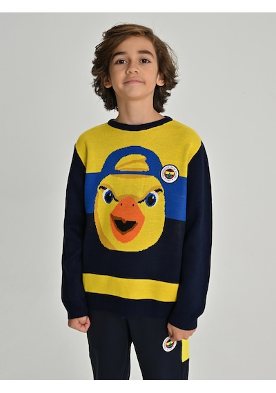 Fenerium Çocuk Trıbun Jakarlı Yellow Sweat Lacıvert-sarı