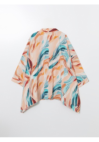 Lcw Modest Karışık Şal Yaka Desenli Oversize Kadın Kimono Çok Renkli