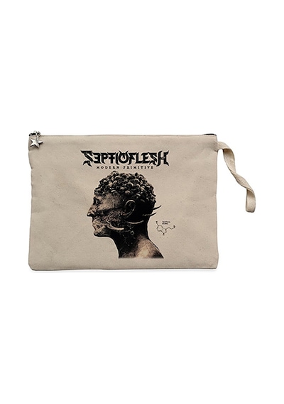 Septicflesh Modern Primitive Krem Clutch Cüzdan / El Çantası Krem