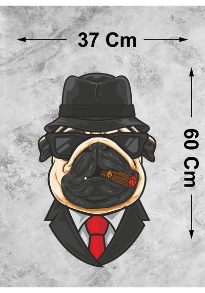 Patron Mafya Köpek Sticker - Araba Oto Motosiklet Karavan Araç Cam Sticker - 00283 60X37 Cm