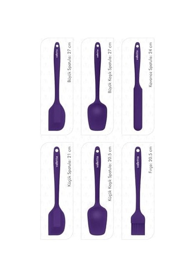 Dayanıklı Yanmaz Yapışmaz Silikon Spatula Seti 6 Parça Turuncu Genel