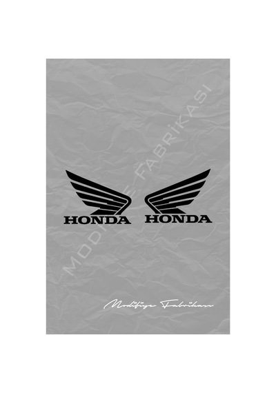 Honda Kanat Sticker Folyo - Siyah - 15 X 12 Cm 2'li Set