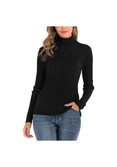Youknitwear You Patio Balıkçı Yaka Kadın Kazak Siyah