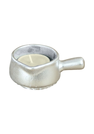 Mumluk Şamdan Tealight Mum Uyumlu Mini Tava Model - Gümüş