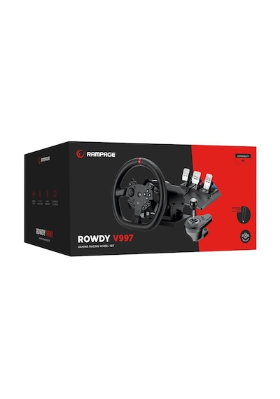 Rampage Rowdy V997 Only Pc 3 Pedallı - El Ve Sıralı Vitesli Gaming Oyuncu Direksiyonu