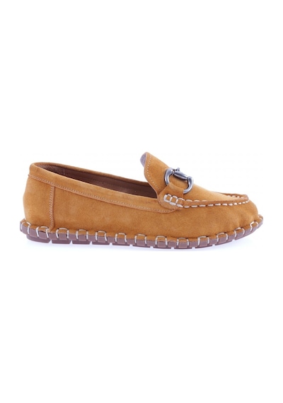 Dgn 600-23y Kadin Dikiş Detayli Metal Tokali Loafer Ayakkabi 600-2109-R6022 Turuncu