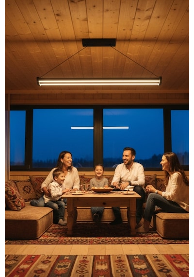 Mira Rose Gold Lineer Led Sarkıt Avize Kumandalı Dim Edilebilir Aşağı Işık Sarı Işık