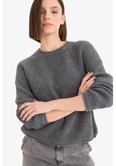 Defacto Coool Regular Fit Bisiklet Yaka Triko Kazak L2567az25wnar61 Antrasit