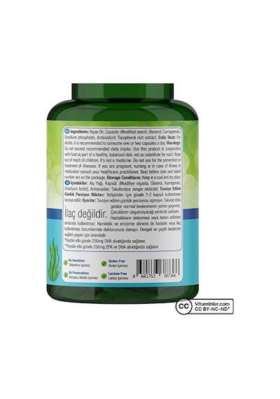 Nature's Supreme Vegan Omega 3 Algae Oil 30 Kapsül
