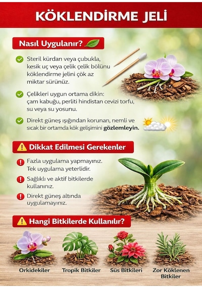 Köklendirme Jeli 1,5 Gr Orkide Ve Süs Bitkileri İçin Kök Geliştirici Jel
