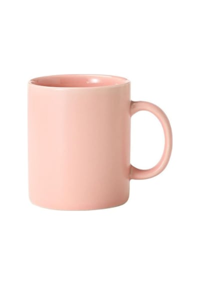 Toz Pembe Desensiz Porselen Kupa Toz Pembe