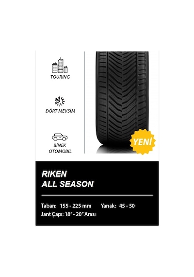 Riken 195/55R16 91V XL All Season 2024 ÜRETİM