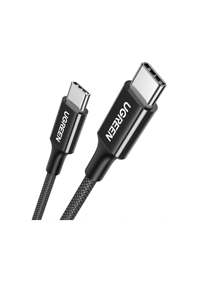 Ugreen USB-C 60W 3A QC PD Örgülü Hızlı Şarj Kablosu 1 M Siyah 35254