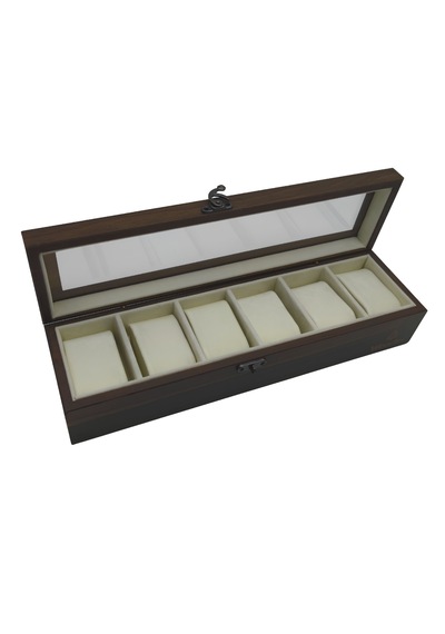 Woodini Premium Krem 6'lı Ahşap Saat Kutusu - Yeni Nesil Yastıklı