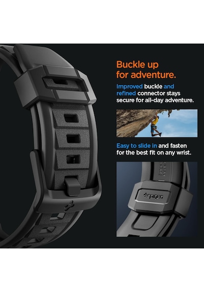 Apple Watch 49/46mm Ultra 4/3/2/1 / Seri 12/11/10 İle Uyumlu Kordon Kayış Band Rugged Ultra Matte Black - Amp07105 Çok Renkli