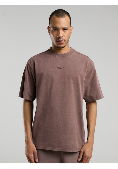 Everlast Bronx 1910 Oversize Yıkamalı Kahverengi Erkek Tişört Kahverengi
