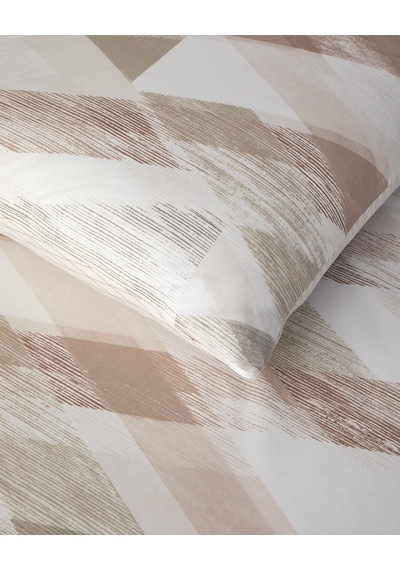 Modern Argyle Pamuklu Ranforce Tek Kişilik Nevresim Takımı 160x220 Cm Bej Bej