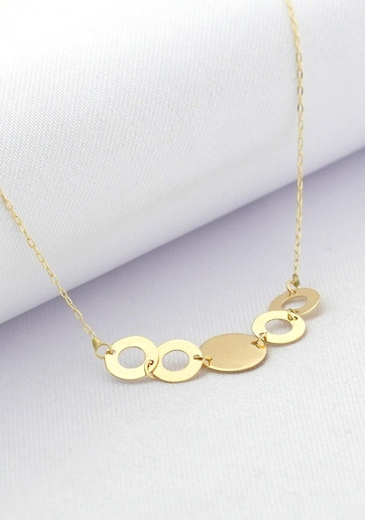 Halka 14k Altın Kolye 4n37019 Sarı