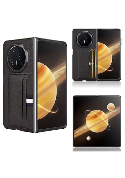 Microcase Honor Magic V3 Kartlıklı Deri Kaplama Kılıf-al5120 Siyah