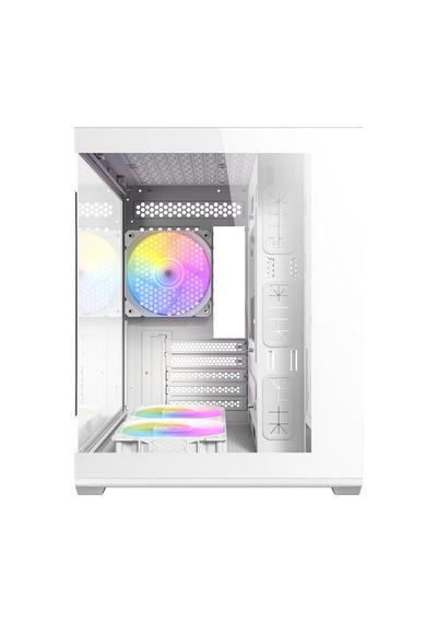 Cx60m Argb White Mikro-atx Oyuncu Kasası, Panoramik Temperli Cam Panel, 3x120mm Argb Fan Dahil, Beyaz
