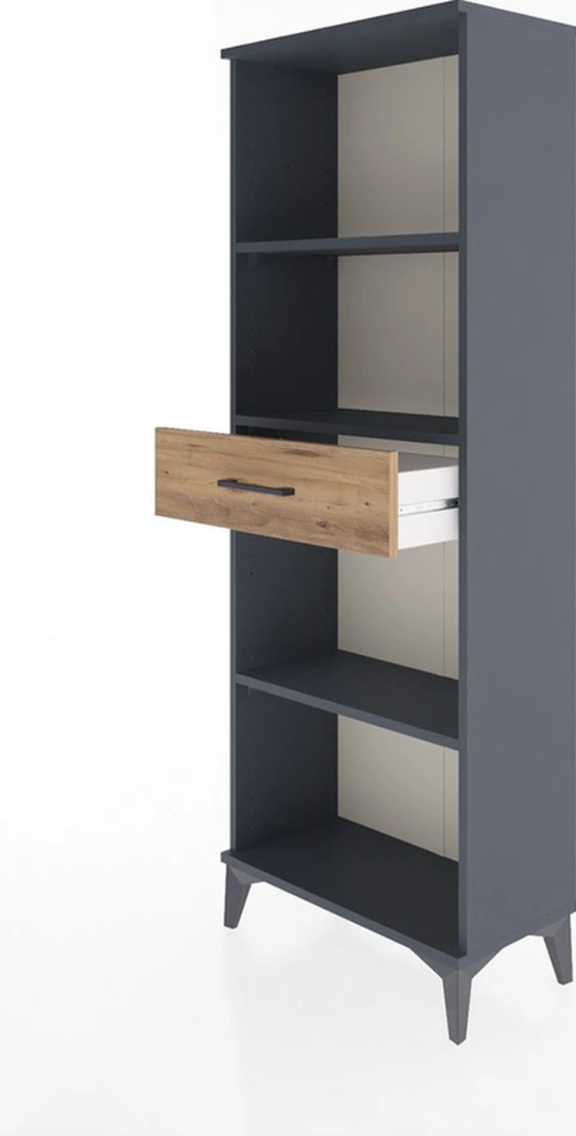 Arges Dolap 3 Raflı Tek Çekmeceli 60x30x163 Antrasit-çam Antrasit Arges Dolap 3 Raflı Tek Çekmeceli 60x30x163 Antrasit-çam Antrasit