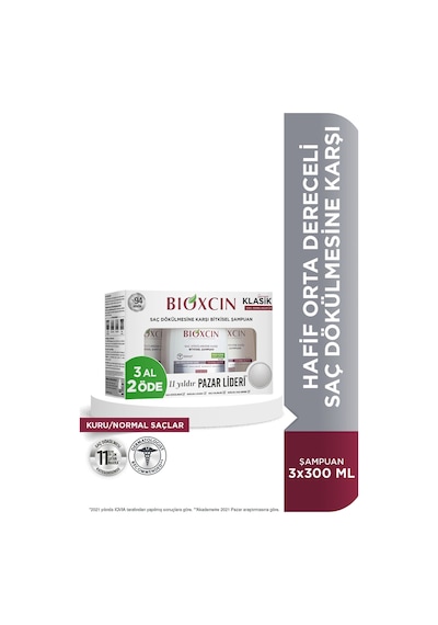 Bioxcin Genesis Kuru Ve Normal Şaçlar İçin Şampuan 3 x 300 ML