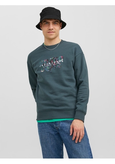 Jack & Jones Jack&jones Sıfır Yaka Koyu Yeşil Erkek Sweatshirt 12242366 001
