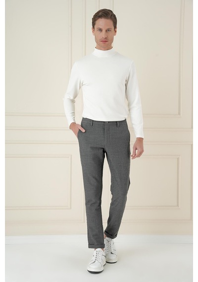 Efor Slim Fit Waffle Kumaş Esnek Pamuk Antrasit Pantolon P 1168 Antrasit