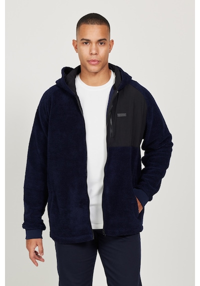 AC&Co / Altınyıldız Classics Erkek Lacı Oversize Bol Kesim Kapüşonlu Polar Lacivert