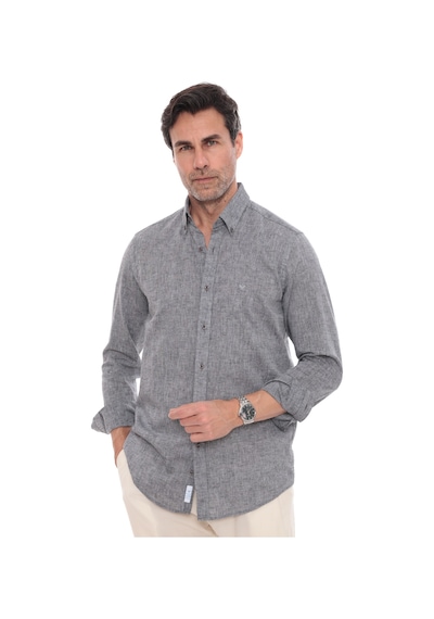 Slim Fit Uzun Kol Yaka Düğmeli Nefes Alan Keten Hediye Kutulu Erkek Gömlek Fs-004548 - Antrasit-3245 Slim Fit Uzun Kol Yaka Düğmeli Nefes Alan Keten Hediye Kutulu Erkek Gömlek Fs-004548 - Antrasit-3245